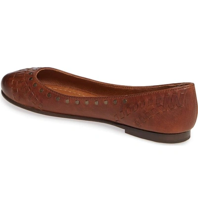 Shop Frye Carson Whipstitch Ballet Flat In Cognac Leather