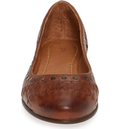 Shop Frye Carson Whipstitch Ballet Flat In Cognac Leather