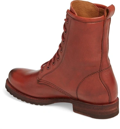 Shop Frye 'veronica Combat' Boot In Red Clay Leather