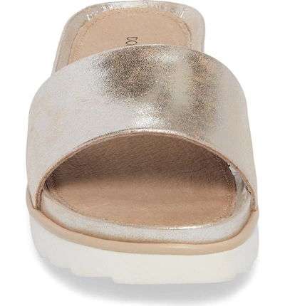 Shop Donald Pliner Cava Slide Sandal In Silver Leather