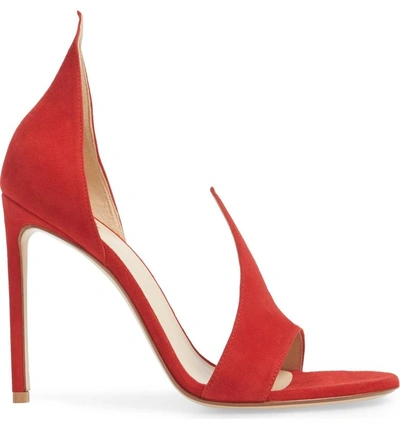 Shop Francesco Russo Flame Sandal In Red Suede