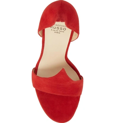 Shop Francesco Russo Flame Sandal In Red Suede