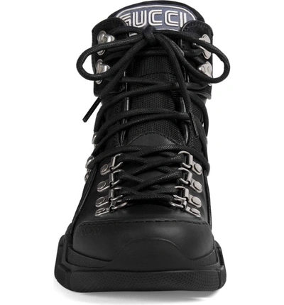 Shop Gucci Lace-up Boot In Black