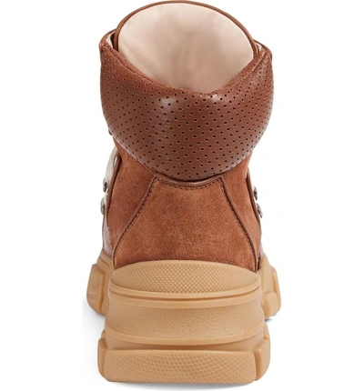 Shop Gucci Lace-up Boot In Brown