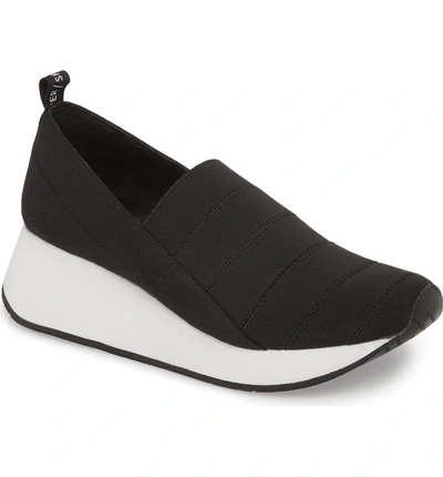 Shop Donald Pliner Piper Platform Slip-on Sneaker In Black Stretch Fabric