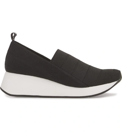 Shop Donald Pliner Piper Platform Slip-on Sneaker In Black Stretch Fabric