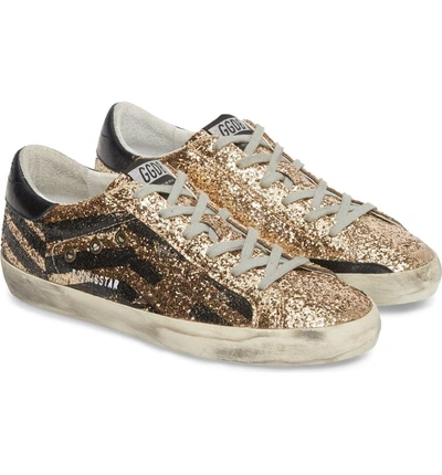 Shop Golden Goose Superstar Glitter Low Top Sneaker In Gold Glitter