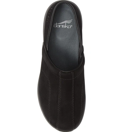 Shop Dansko Shaina Slip-on Clog In Black Milled Nubuck Leather