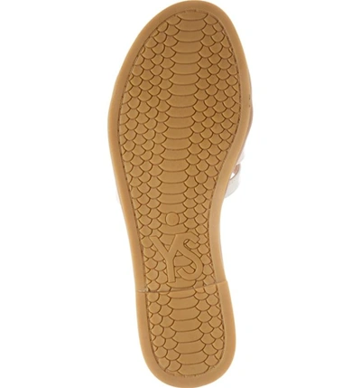 Shop Yosi Samra Cara Slide Sandal In White/ Gold Studs