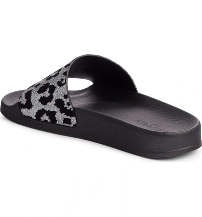 Shop Balmain Calypso Leopard Print Slide Sandal In Silver/ Black