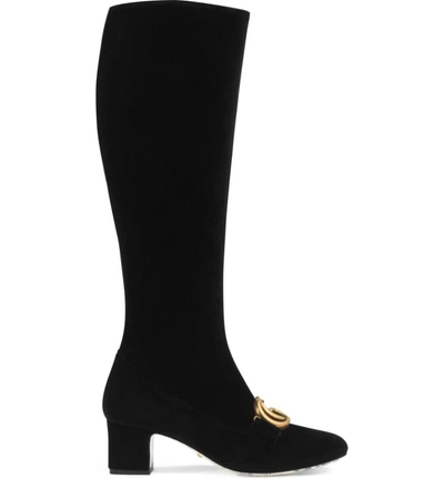 Shop Gucci Victoire Marmont Boot In Black