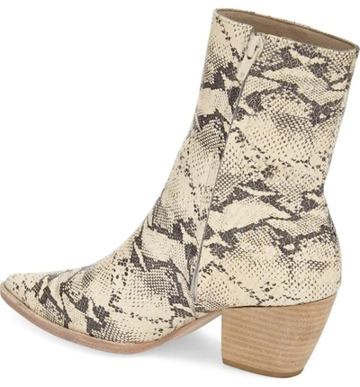 Shop Matisse Caty Western Pointy Toe Bootie In Black/ White Snake Leather