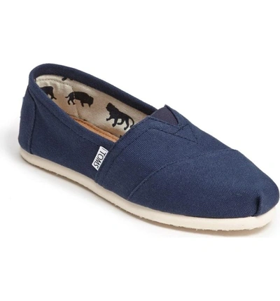 Shop Toms Classic Canvas Slip-on In Navy