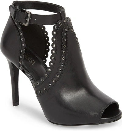 Shop Michael Michael Kors Jessie Ankle Strap Sandal In Black Leather