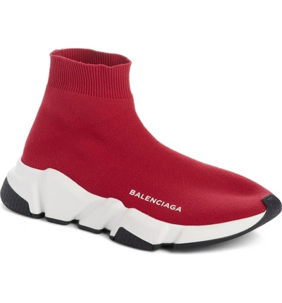 Shop Balenciaga Speed Mid Sneaker In Framboise Red