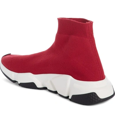 Shop Balenciaga Speed Mid Sneaker In Framboise Red