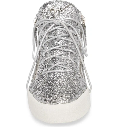Shop Giuseppe Zanotti May London High Top Sneaker In Silver