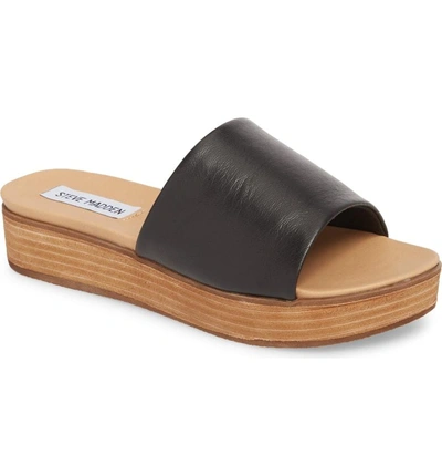 Shop Steve Madden Genca Slide Sandal In Black Leather