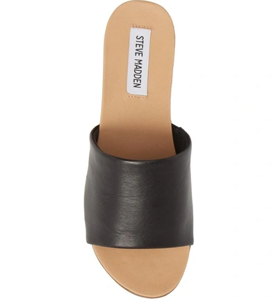 Shop Steve Madden Genca Slide Sandal In Black Leather