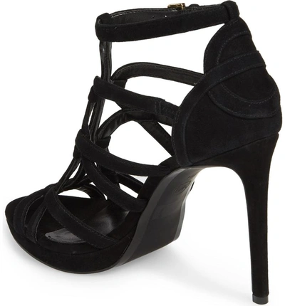 Michael Michael Kors Women s Sandra Strappy Suede Platform High heel Sandals In Black ModeSens
