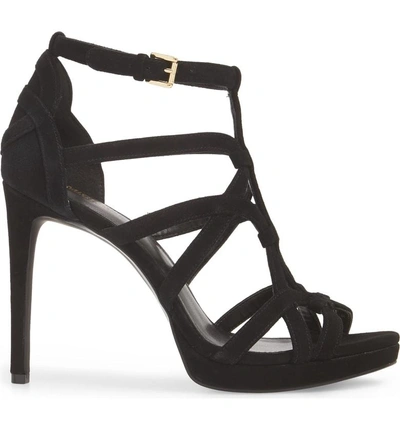 Shop Michael Michael Kors Sandra Platform Sandal In Black Suede