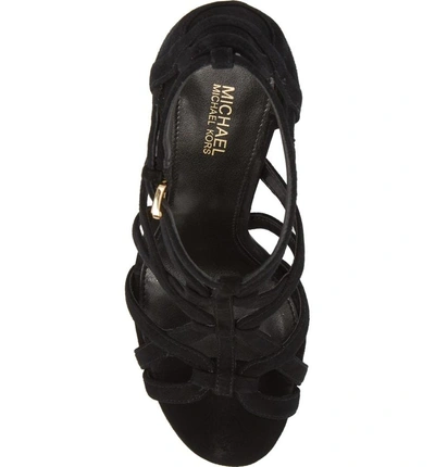 Shop Michael Michael Kors Sandra Platform Sandal In Black Suede