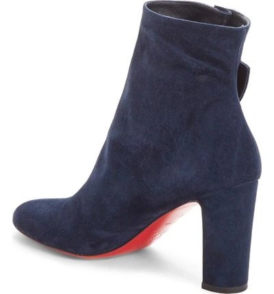 Shop Christian Louboutin Tres Olivia Buckle Bootie In Marine Suede