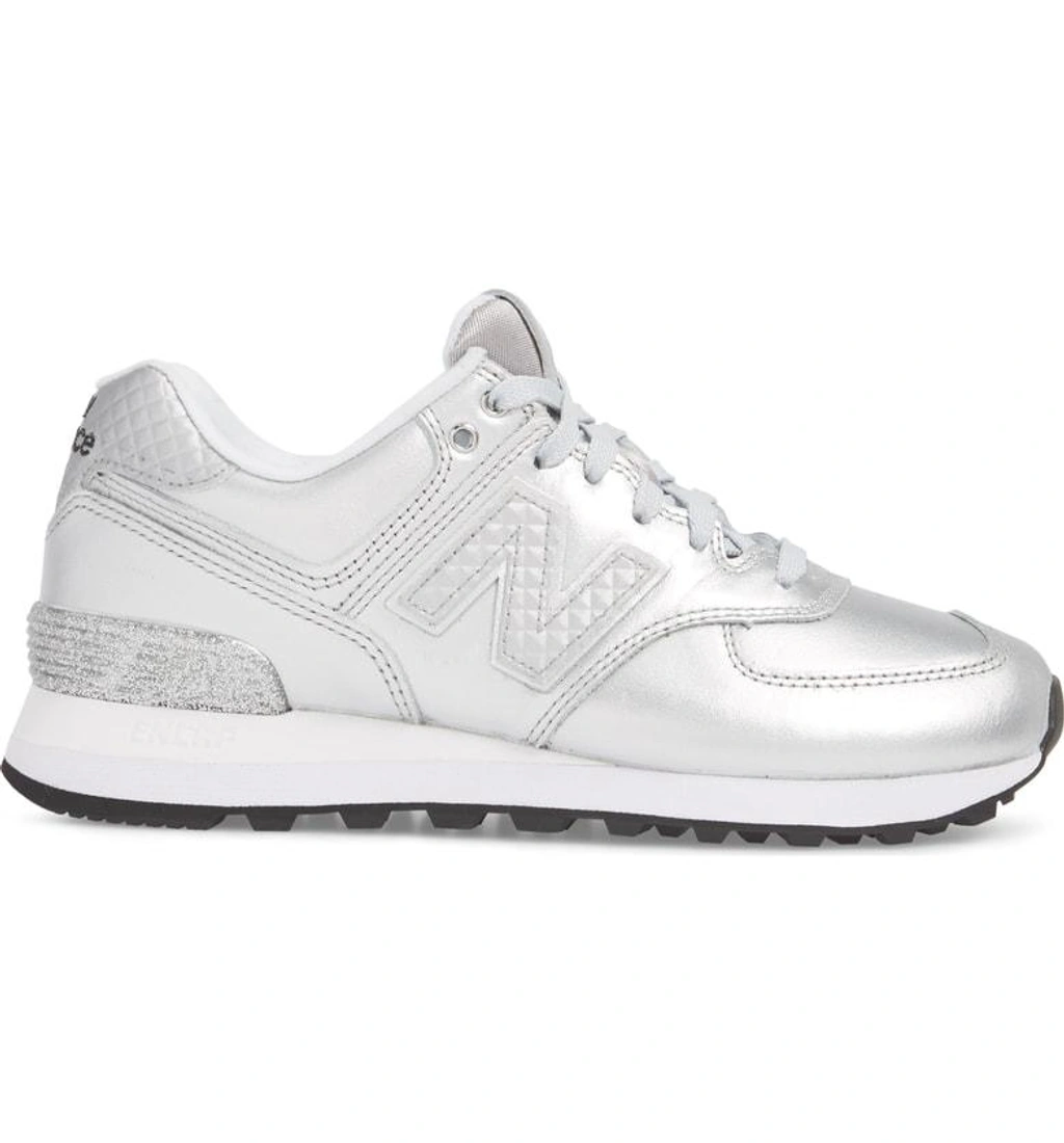 New Balance 574 Glitter Punk Sneaker In Silver ModeSens