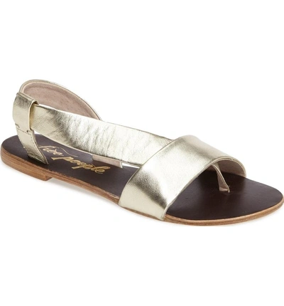 Shop Free People Under Wraps Sandal In Gold Leather