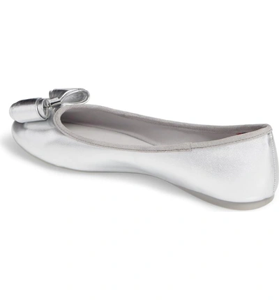 Shop Ted Baker Immep Bow Flat In Silver