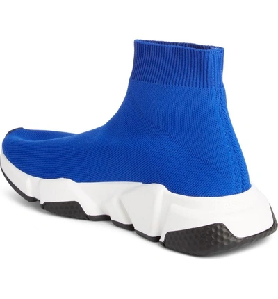 Shop Balenciaga Speed Knit Sneaker In Blue Sapphire