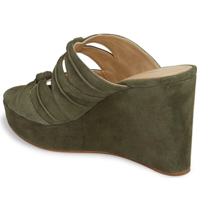 Shop Etienne Aigner Desire Platform Wedge Mule In Fatigue Suede