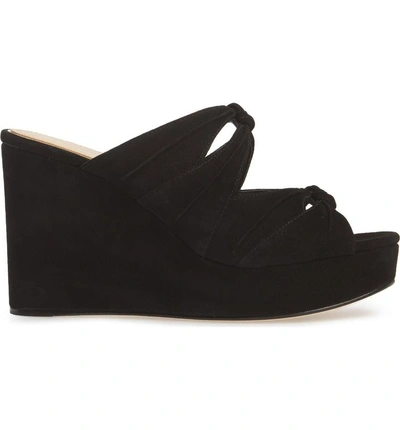 Shop Etienne Aigner Desire Platform Wedge Mule In Black Suede