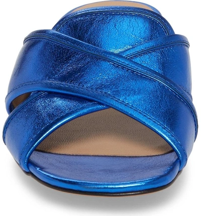 Shop Marc Jacobs Aurora Metallic Slide Sandal In Blue