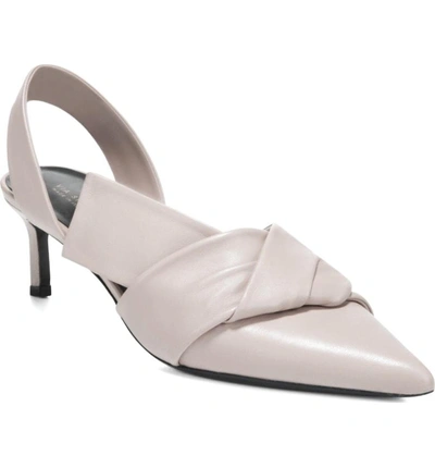 Shop Via Spiga Elisha Pointy Toe Slingback Pump In Bone Leather