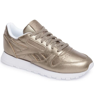 Shop Reebok Classic Leather Sneaker In Grey Gold/ White Pearl