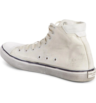 Shop Saint Laurent Bedford Distressed High Top Sneaker In White