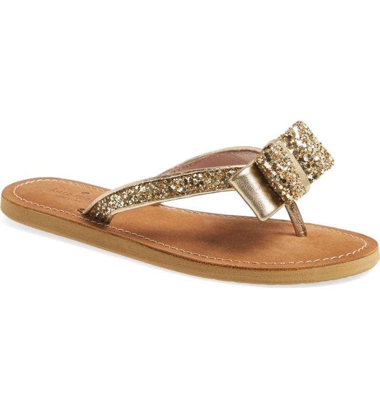 kate spade new york icarda glitter bow flip flops