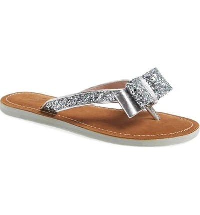 Shop Kate Spade 'icarda' Glitter Flip Flop In Silver
