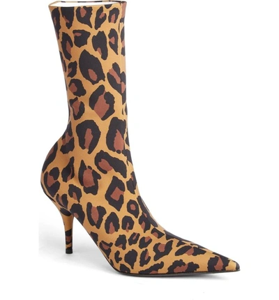 Shop Balenciaga Leopard Print Pointy Toe Boot