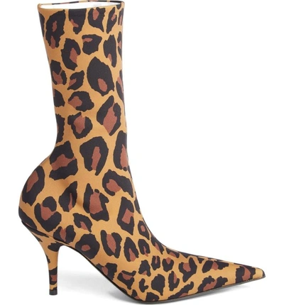 Shop Balenciaga Leopard Print Pointy Toe Boot