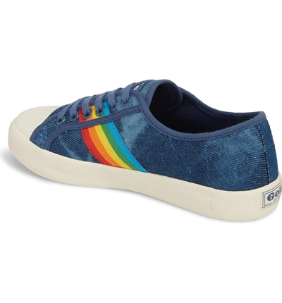 Shop Gola Coaster Rainbow Striped Sneaker In Denim/ Multi