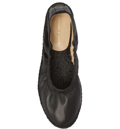 Shop Etienne Aigner Fiji Espadrille Ballet Flat In Black Leather