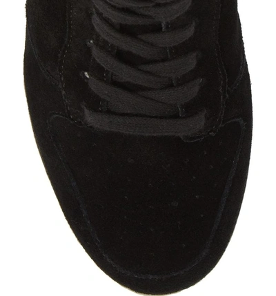 Shop Steve Madden Noah Hidden Wedge Sneaker In Black Suede
