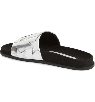 Shop Stella Mccartney Star Slide Sandal In Silver/ White