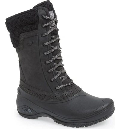 Shop The North Face Shellista Waterproof Insulated Snow Boot In Black/ Kitten Grey