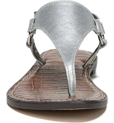 Shop Sam Edelman Greta Sandal In Silver Leather