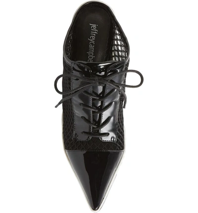 Shop Jeffrey Campbell Referee Mule In Black Patent/ White Combo
