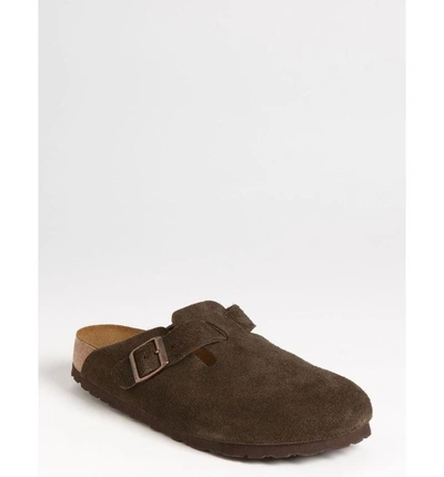 Shop Birkenstock 'boston' Soft Footbed Clog In Mocha Suede