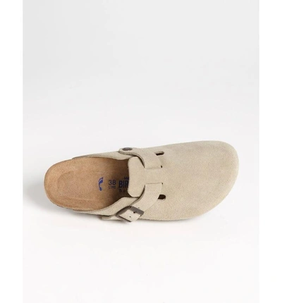 Shop Birkenstock 'boston' Soft Footbed Clog In Taupe Suede